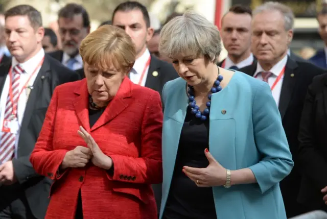 Angela Merkel and Theresa May at an EU summit