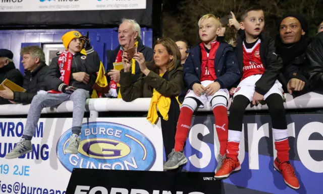 Sutton United and Arsenal fans