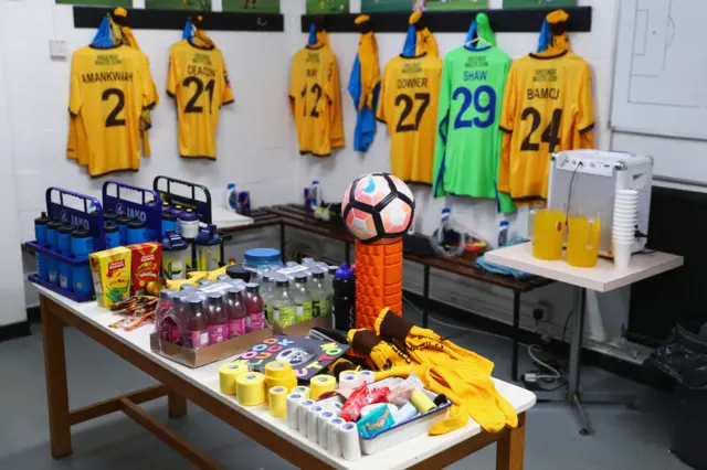 Sutton United changing room