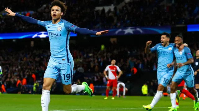 Leroy Sane celebrates