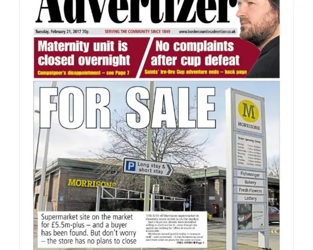 Oswestry Advetizer front page