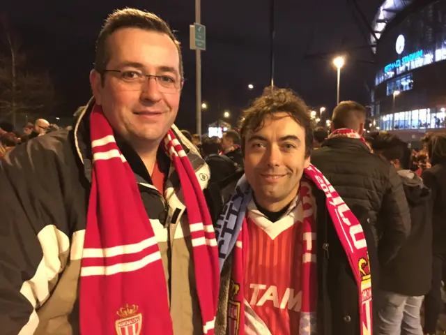 Monaco fans Sebastian ad Christophe