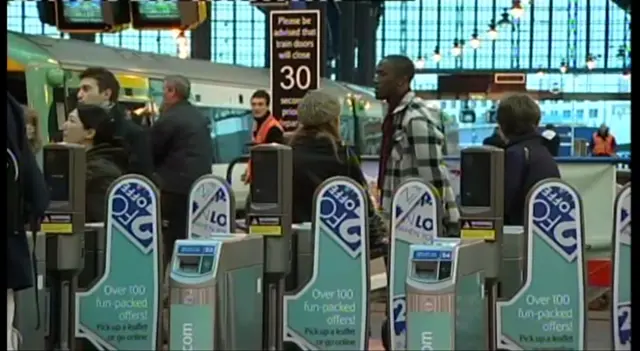 Passengers at Brighton station