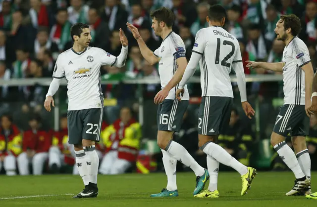 Manchester United celebrate