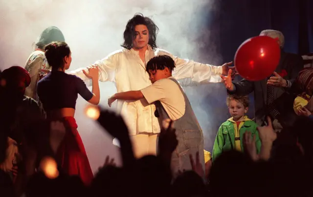 Michael Jackson at the Brits in 1996