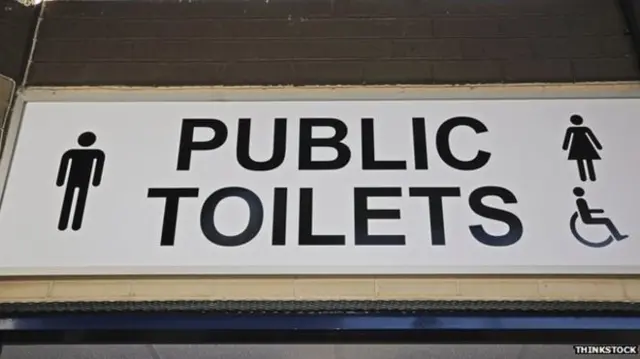 Public toilets sign