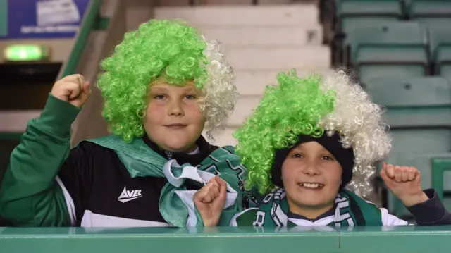 Two young Hibs supporters are gearing up for tonight's Edinburgh derby