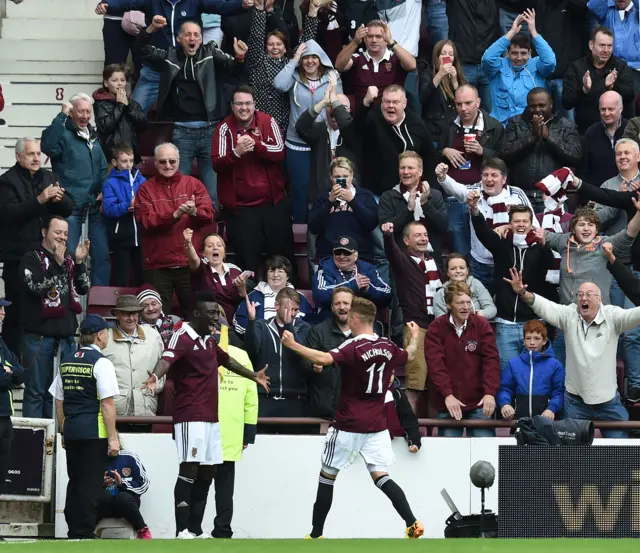 Prince Buaben scored the winner in Hearts' last victory against Hibs - back in August 2014