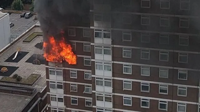 Blaze in a block of flats