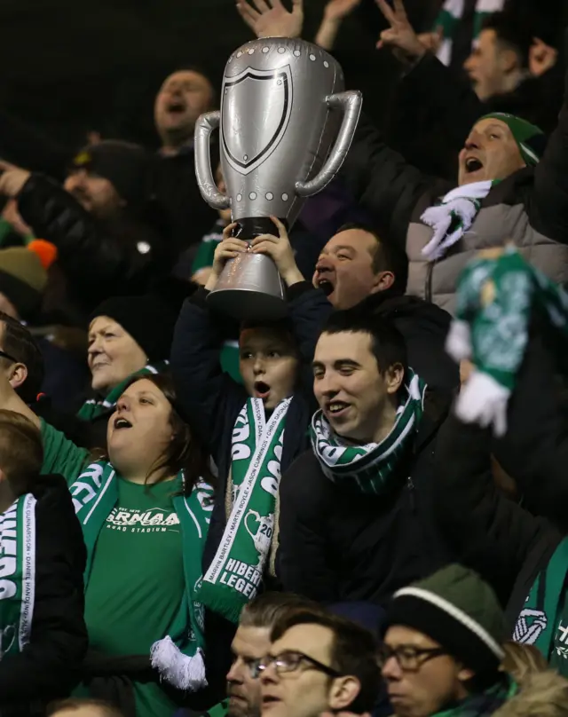 Hibernian fans are in party mood at Easter Road