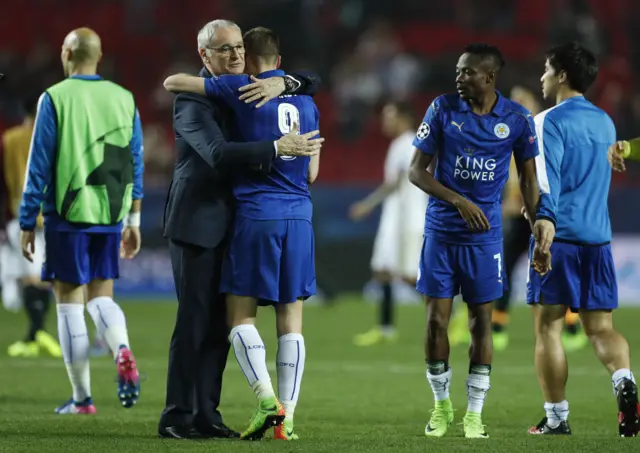 Leicester celebrate at full-time