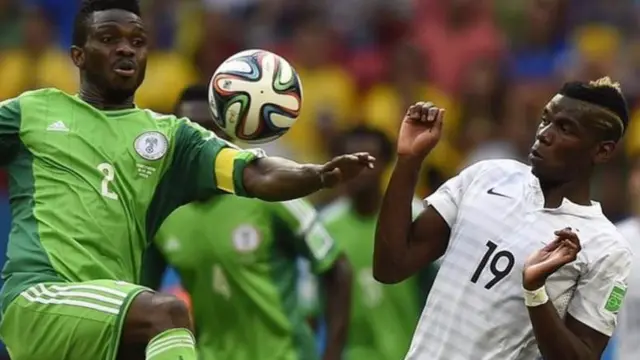 Nigeria in action at the 2014 World Cup