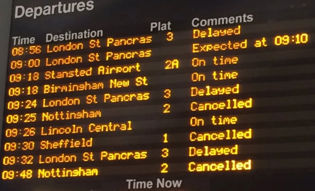 Train departure board