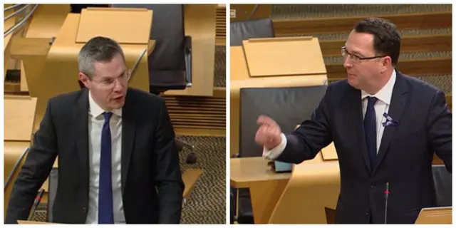 Finance Secretary Derek Mackay and Tory MSP Dean Lockhart