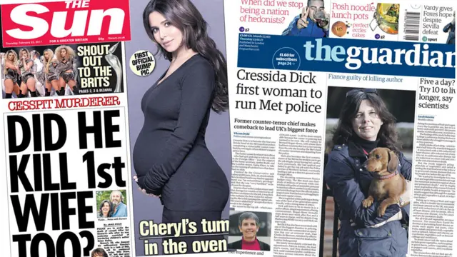 The Sun and Guardian front pages