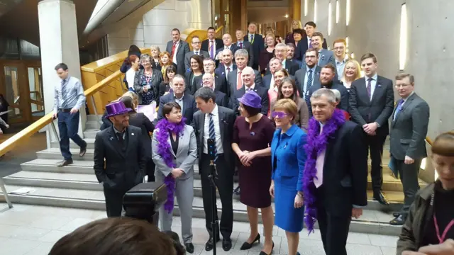 Party leaders and MSPs come together to promote Purple Friday