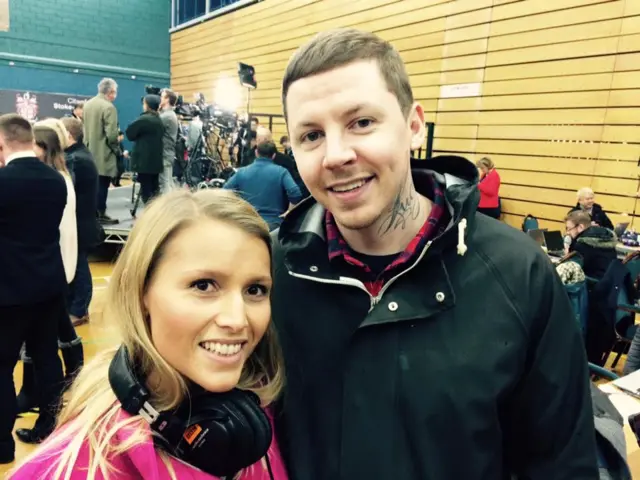 Emma Thomas and Professor Green