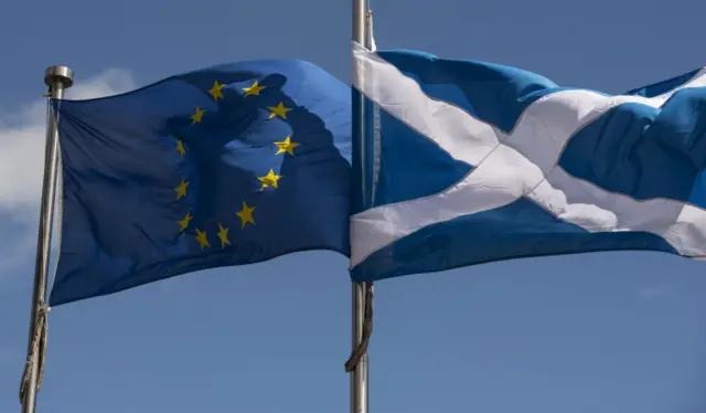 EU and Scottish flags