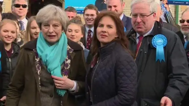 Theresa May and Trudy Harrison