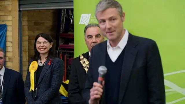 Lib Dem Sarah Olney smiles at win