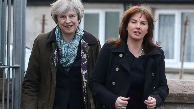 Theresa May and Trudy Harrison