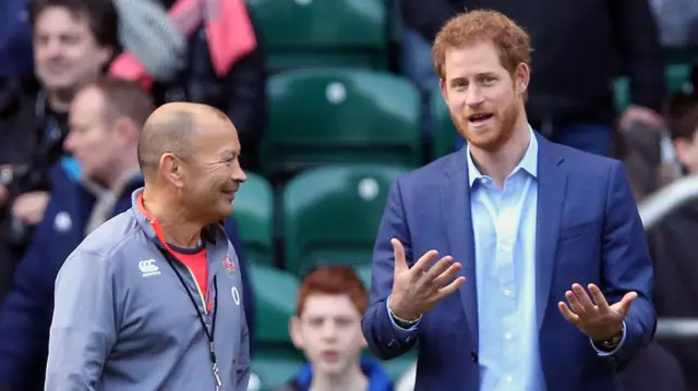 Prince Harry with Eddie Jones