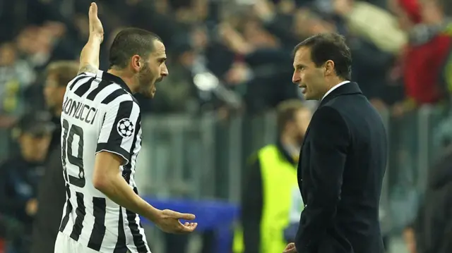 Leonardo Bonucci and Max Allegri