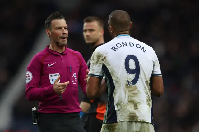 Solomon Rondon and Mark Clattenberg