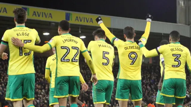 Norwich players celebrate