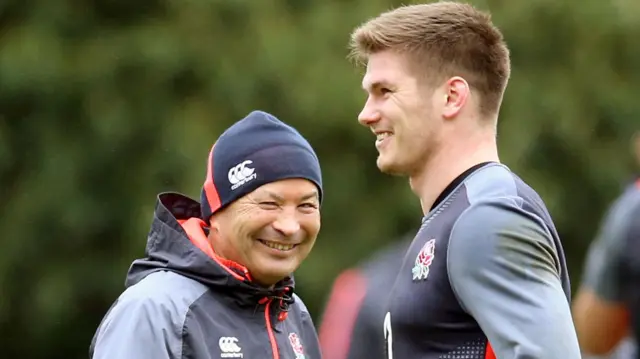 Owen Farrell and Eddie Jones