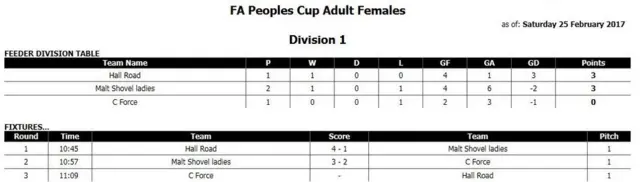 Goals Hull results