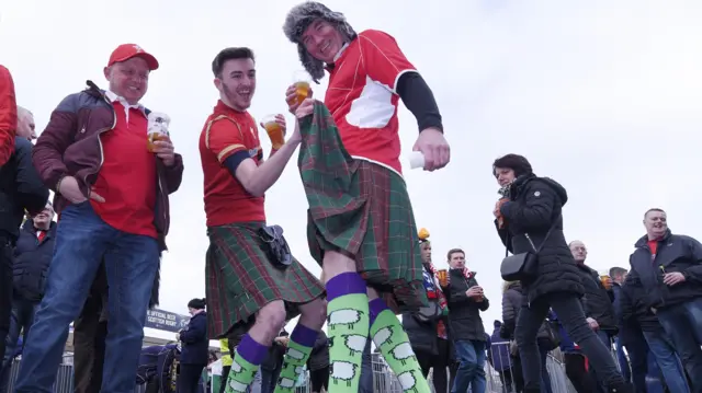 Wales fans in Edinburgh