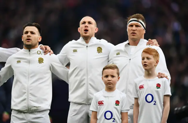 England players sign national anthem