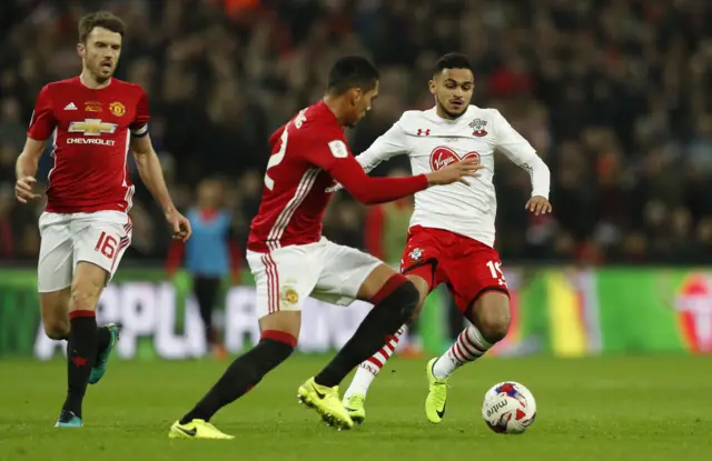 Sofiane Boufal and Chris Smalling