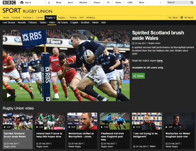 BBC Sport website