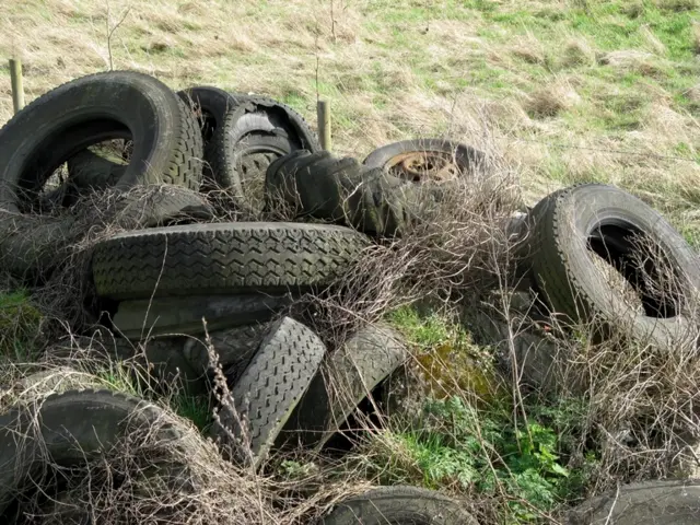 Tyres dumped