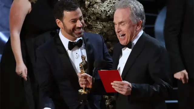 Warren Beatty and Jimmy Kimmel