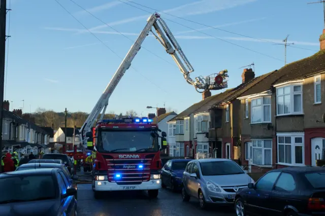 Scene of a serious house fire in Thornhill Road