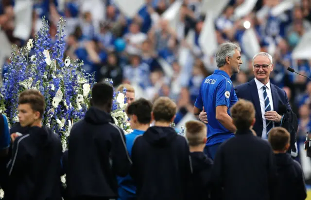 Claudio Ranieri and Andrea Bocelli