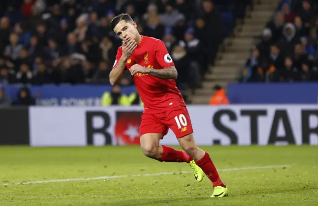 Philippe Coutinho celebrates