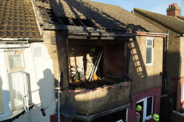 Scene of a serious house fire in Thornhill Road