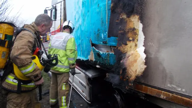 The fire in the lorry