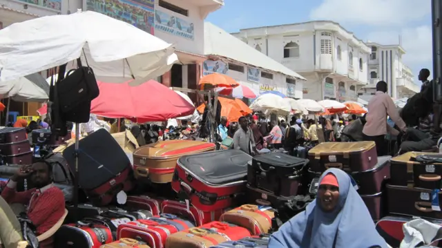 Suitcase Street in Bakara market in Somalia