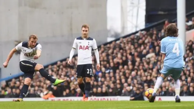 Harry Kane scoring against Stoke City