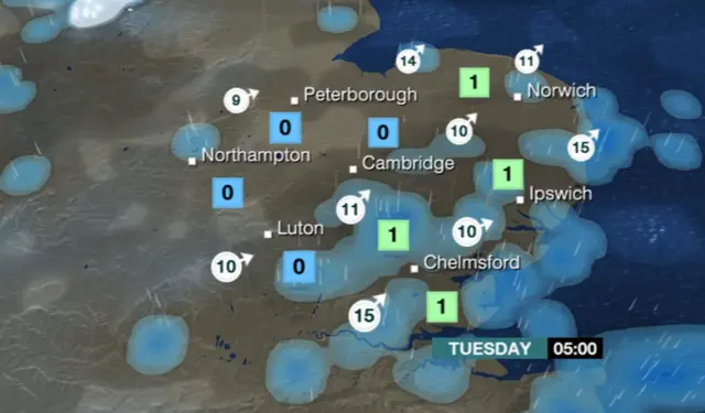 Weather graphic for 05:00 Tuesday