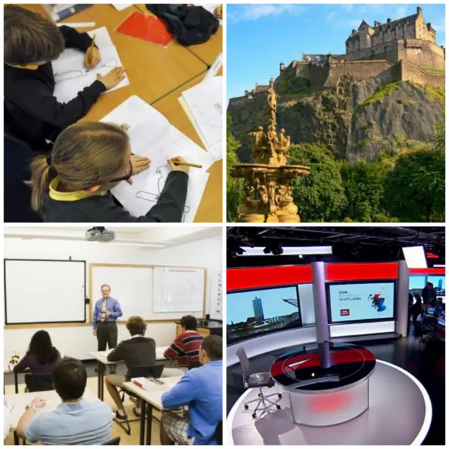 Pupils, Edinburgh castle, Uni lecture and PQ studio