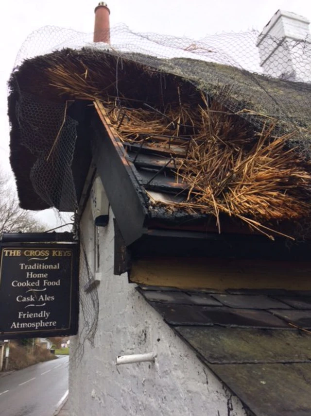 The Cross Keys Pub thatched roof