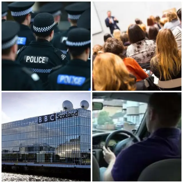 Police, uni lecture, BBC Scotland PQ and young driver