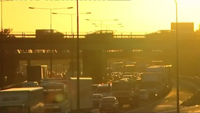 Lorries on motorway