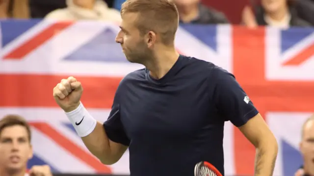 Dan Evans gestures